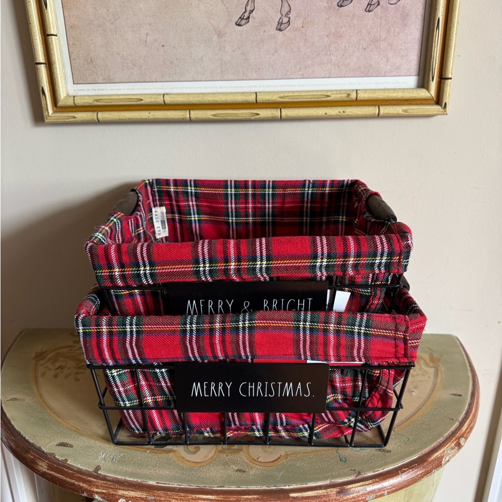 Festive Red Plaid Holiday Baskets Rae Dunn
